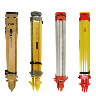 ثلاثي الأقدام الخشبية الصلبة من سبيكة الألومنيوم محطة إجمالية هندسة المسح التلسكوبي المقاوم للصدمات