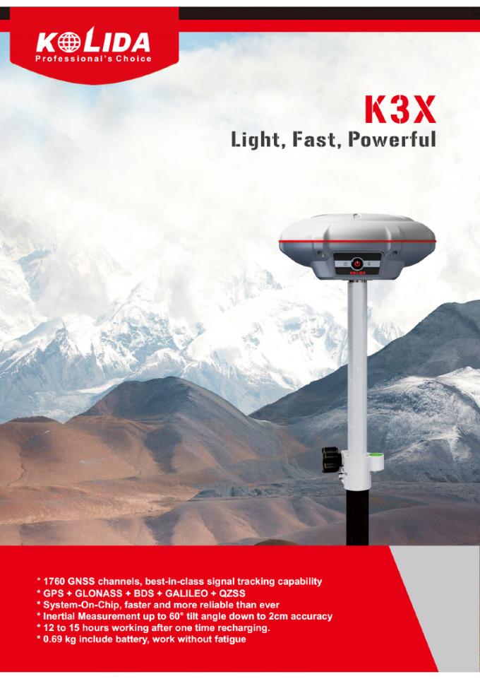1760 قناة Kolida K3 RTK معدات المسح معدات GPS عالية الدقة 1